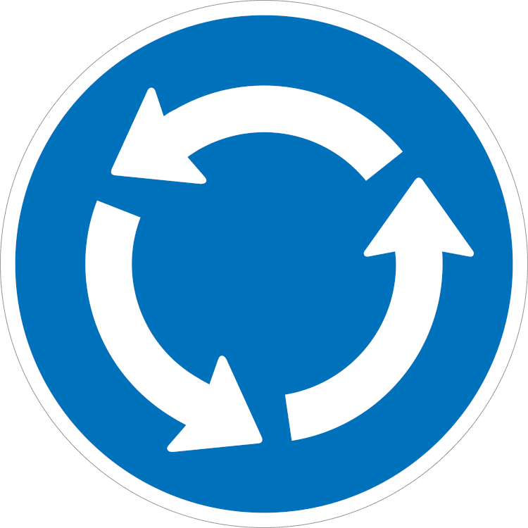 rundkørsel skilt